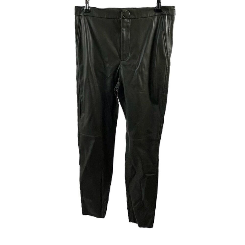 Zara NWT Gray Greenish Faux Leather Pants Size L